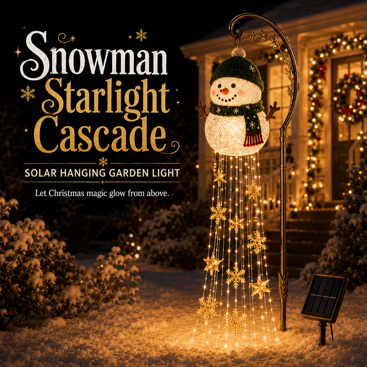 🎄49% OFF🎄 Snowman Magic Fountain-Flowing Snowflake LED Christmas Garden Light❄️