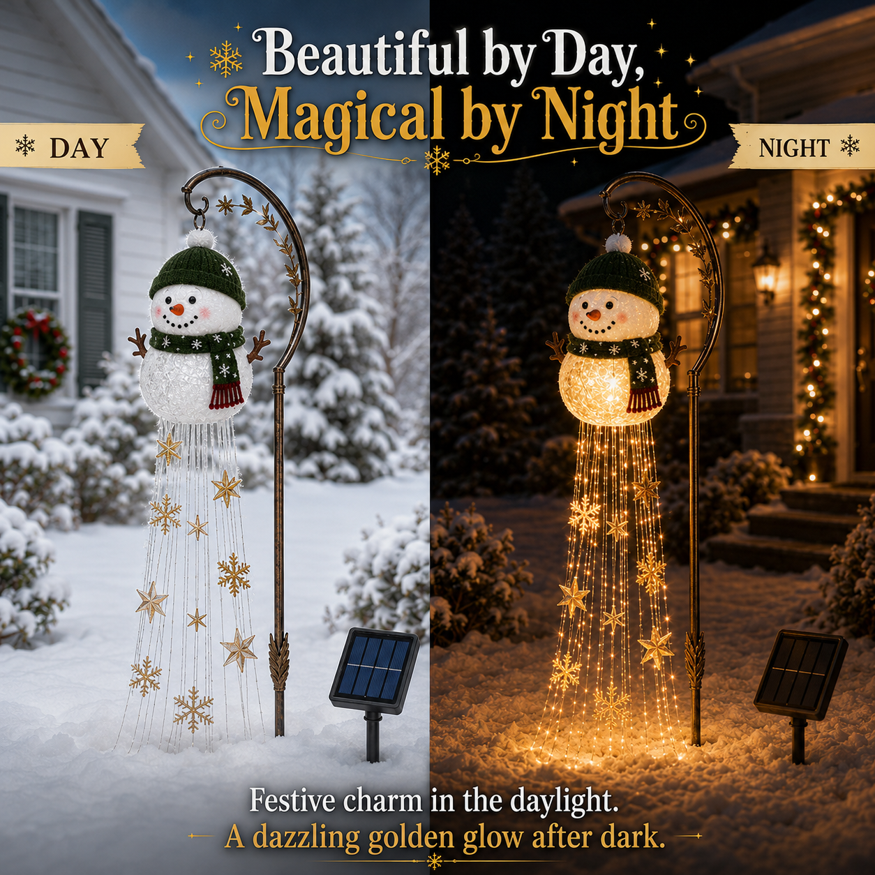 🎄49% OFF🎄 Snowman Magic Fountain-Flowing Snowflake LED Christmas Garden Light❄️
