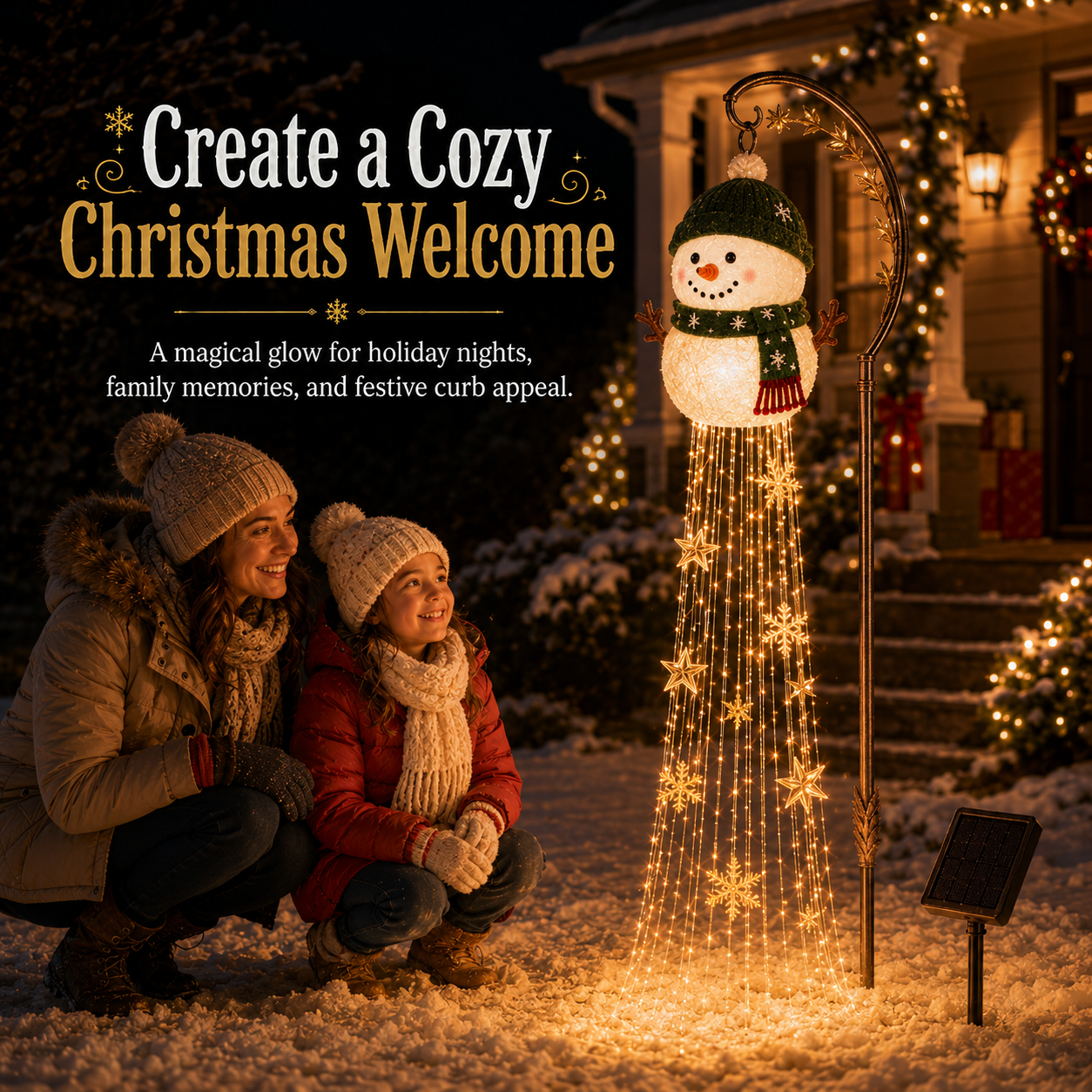 🎄49% OFF🎄 Snowman Magic Fountain-Flowing Snowflake LED Christmas Garden Light❄️