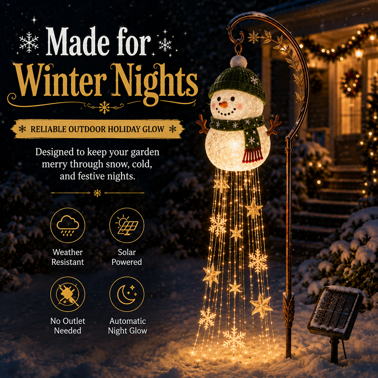 🎄49% OFF🎄 Snowman Magic Fountain-Flowing Snowflake LED Christmas Garden Light❄️