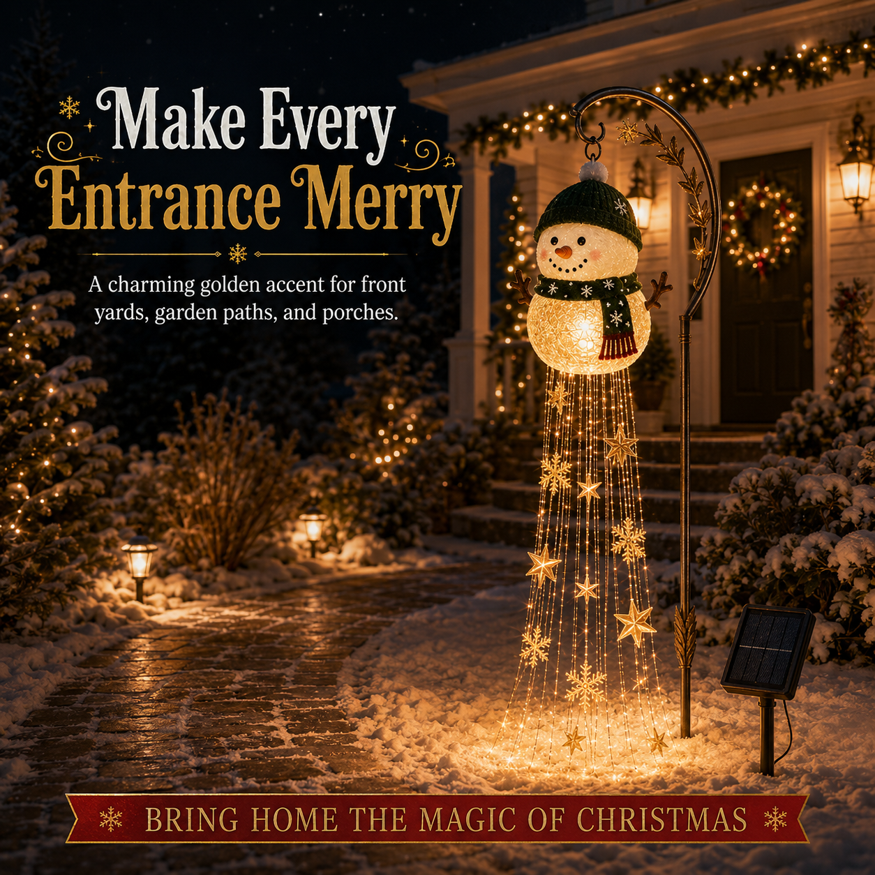 🎄49% OFF🎄 Snowman Magic Fountain-Flowing Snowflake LED Christmas Garden Light❄️