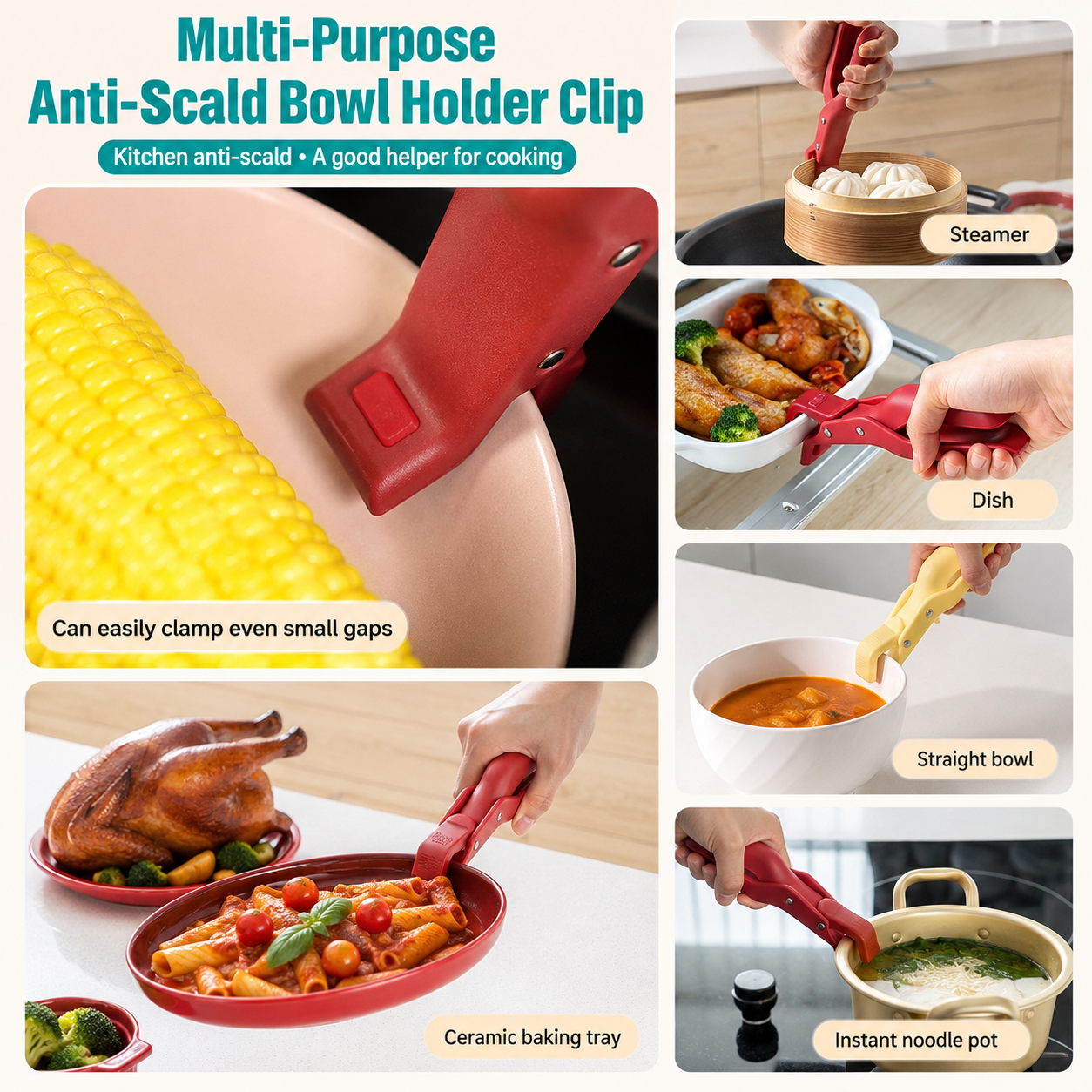 ✨Buy 1 Get 1 Free✨Multi-Purpose Anti-Scald Bowl Holder Clip for Kitchen