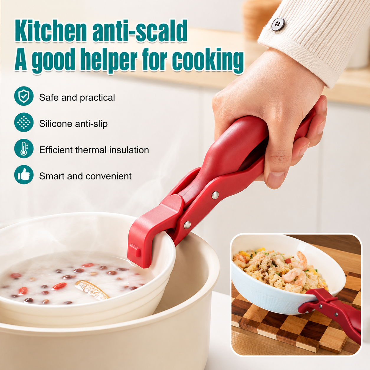 ✨Buy 1 Get 1 Free✨Multi-Purpose Anti-Scald Bowl Holder Clip for Kitchen