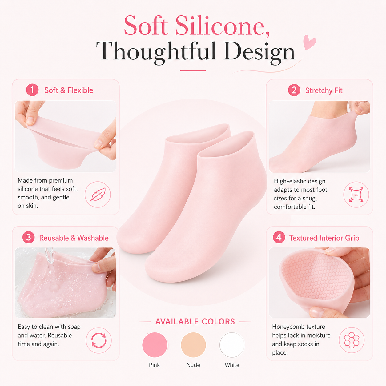 🔥Moisturizing Foot Mask Exfoliating Silicone Socks Beach Protective Socks