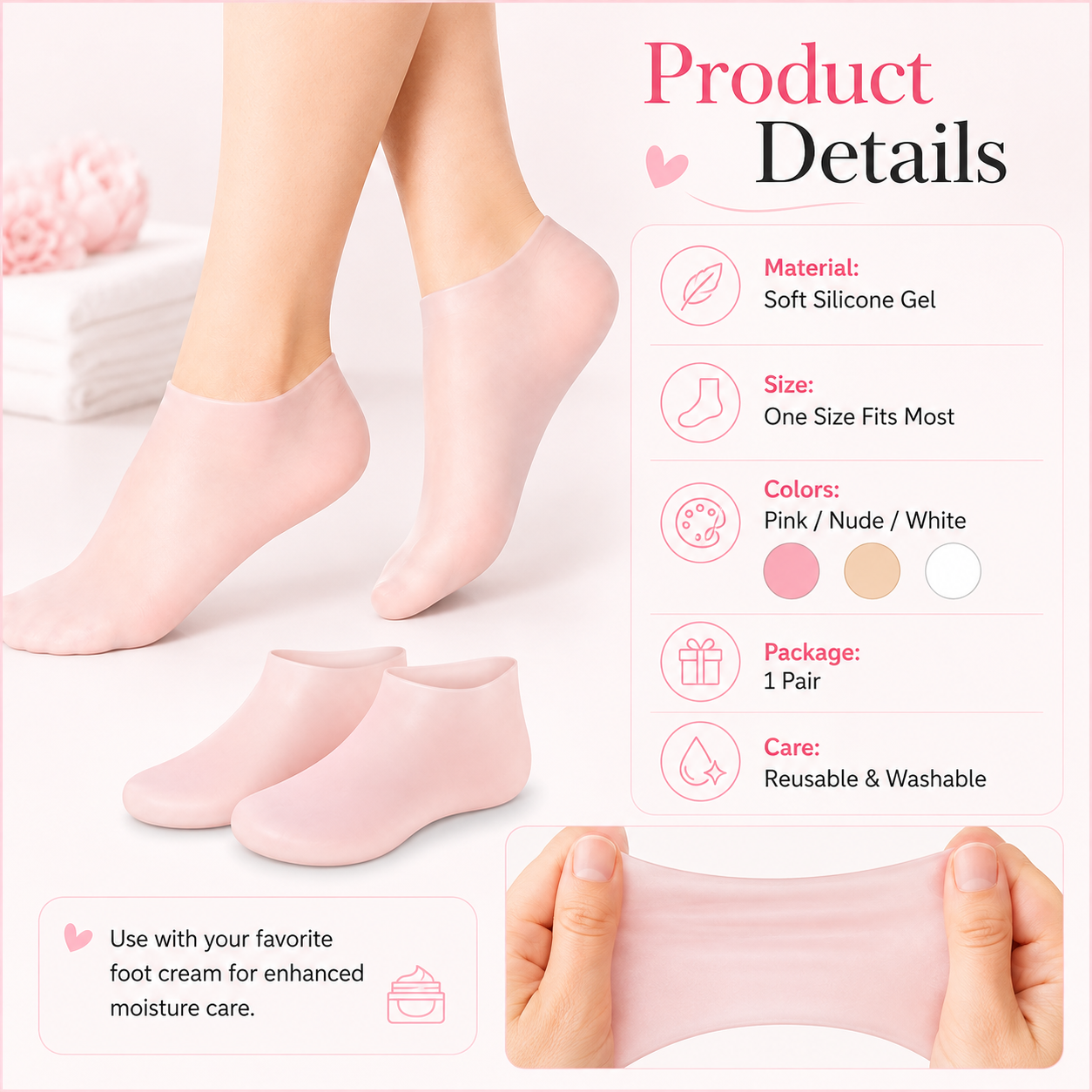🔥Moisturizing Foot Mask Exfoliating Silicone Socks Beach Protective Socks