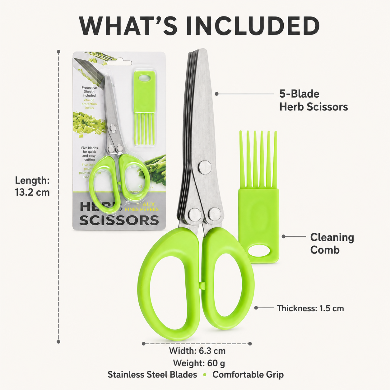 Stainless Steel 5 Blades Cutter Scissors✂️