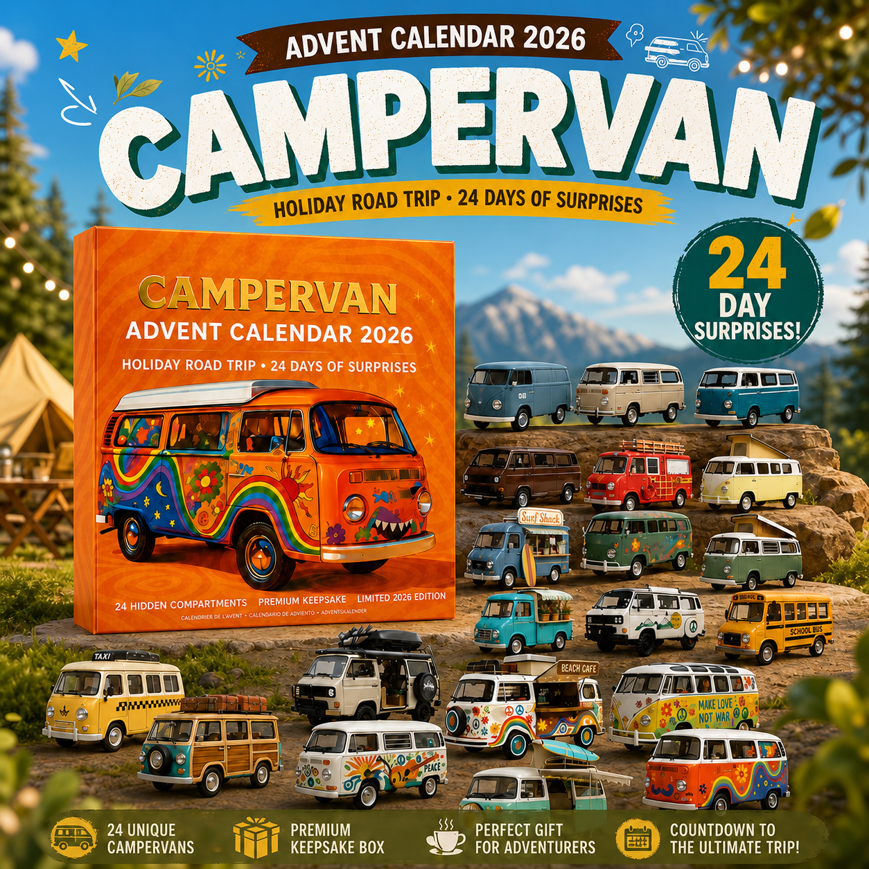 ⏰Free Shipping Today🚐2026 Campervan Advent Calendar