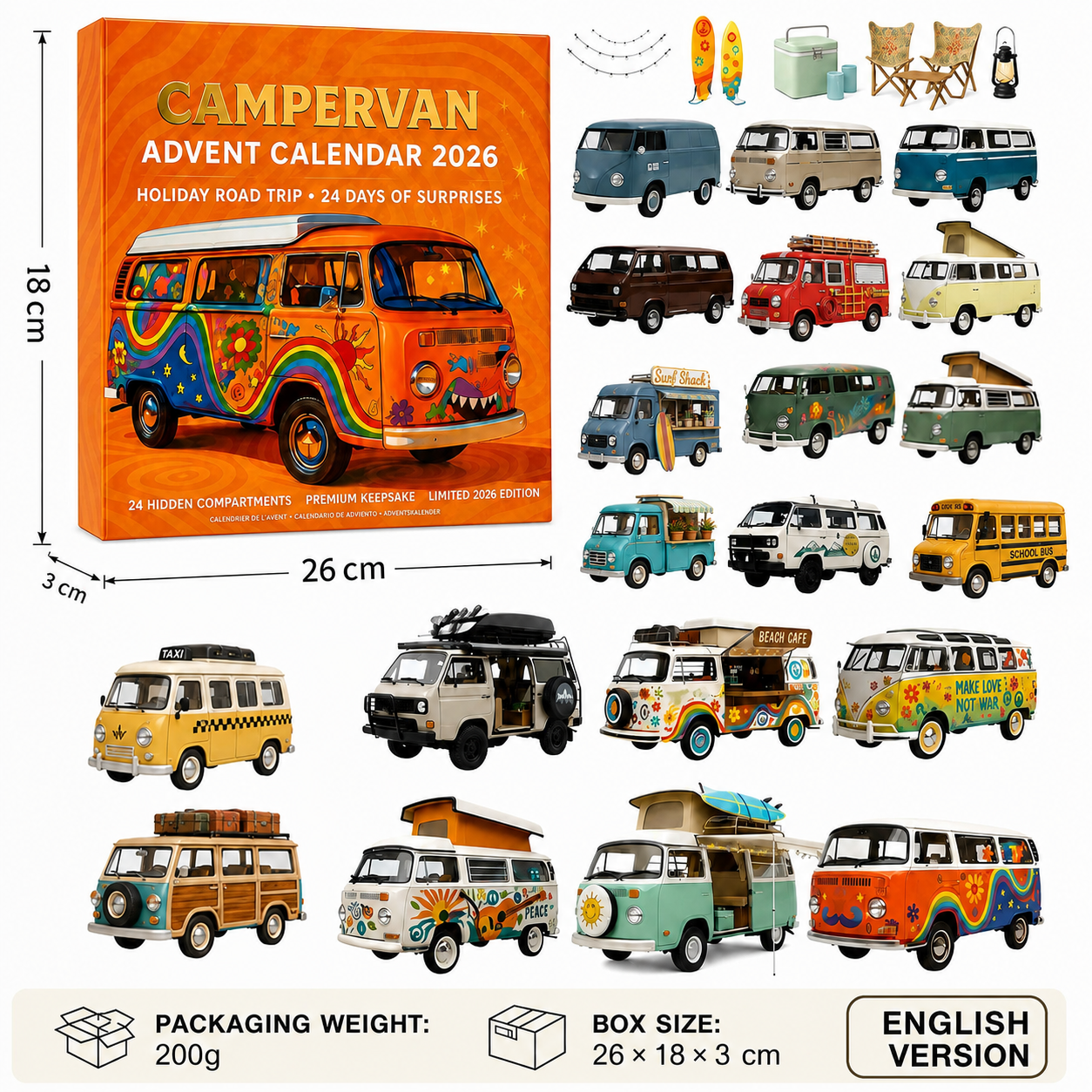 ⏰Free Shipping Today🚐2026 Campervan Advent Calendar