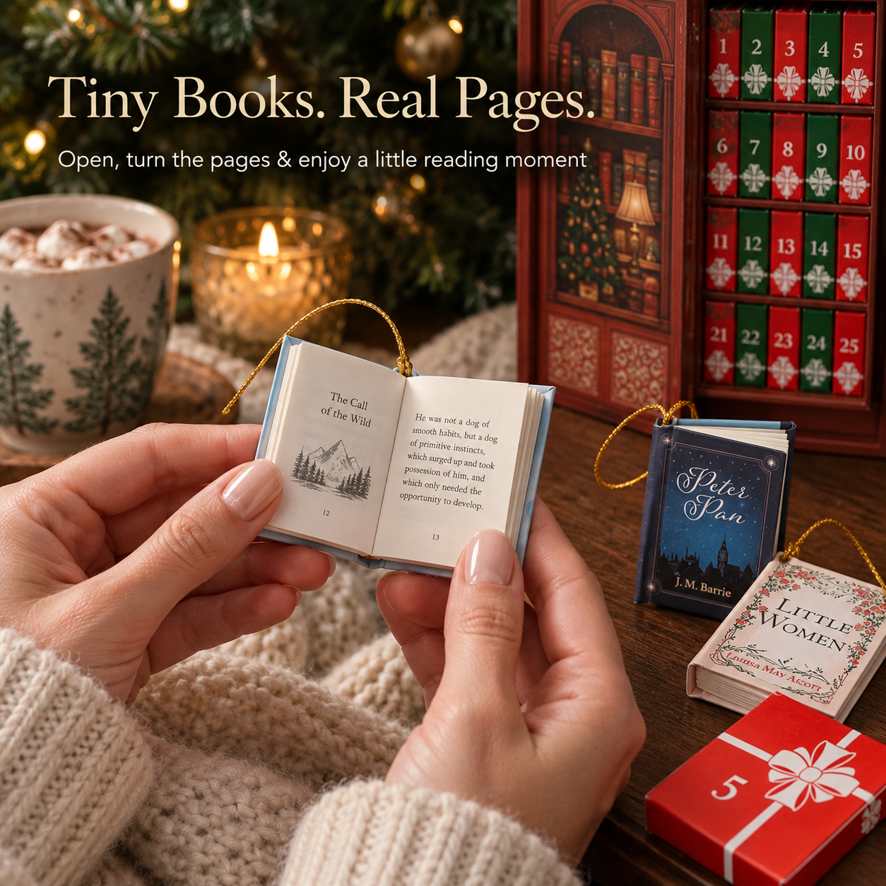 🎄Early Christmas Sale 60% OFF💥 Mini Book Ornament Advent🎁Free Shipping