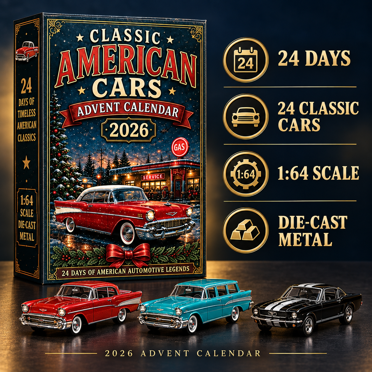 2026 Vehicle Advent Calendar – 24 Days of Collectible Cars 🚗🎄
