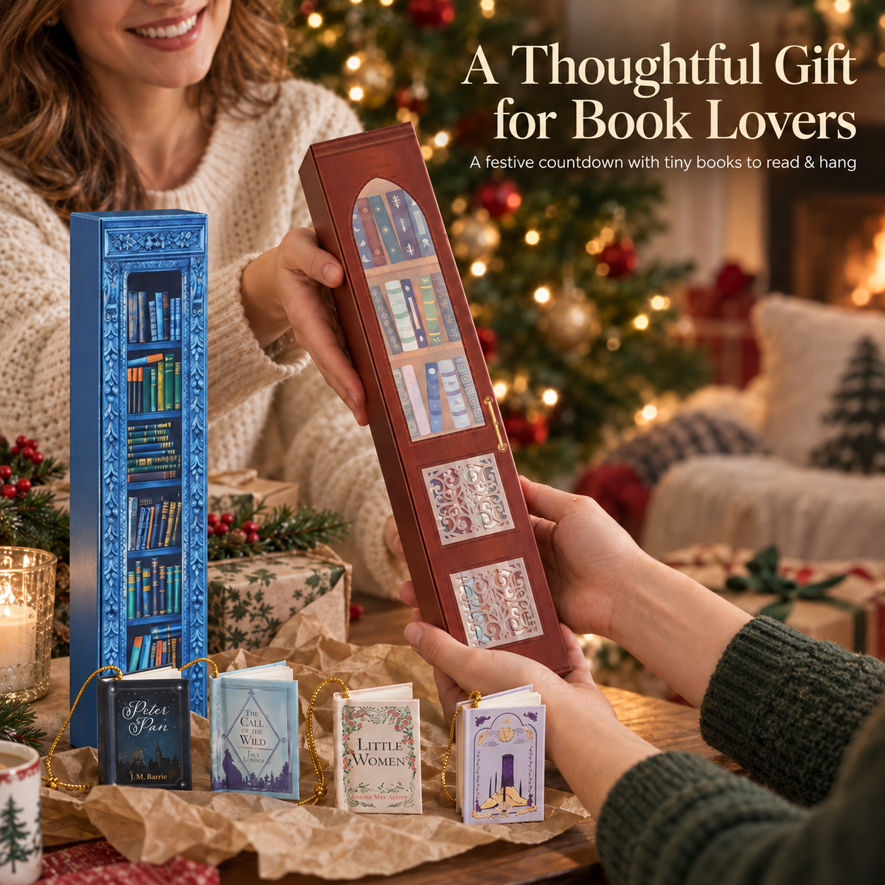 🎄Early Christmas Sale 60% OFF💥 Mini Book Ornament Advent🎁Free Shipping