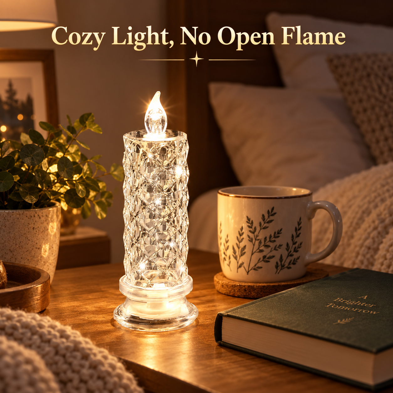 ✨🕯️✨ Crystal Glow LED Flameless Candle Light 🌈Battery Operated