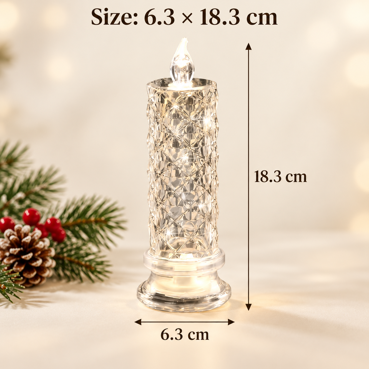 ✨🕯️✨ Crystal Glow LED Flameless Candle Light 🌈Battery Operated