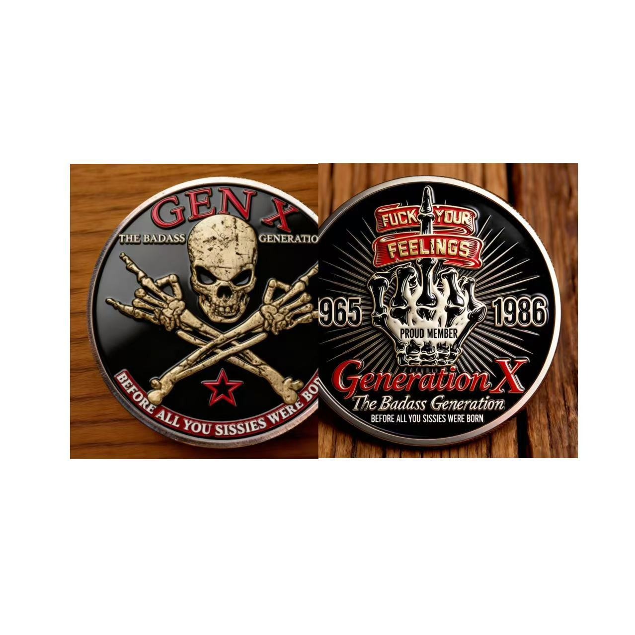 🎄Early Christmas 49% OFF❤️🪙GEN X Silver & Black Coin – The Ultimate Tribute to the Badass Generation 💀🔥