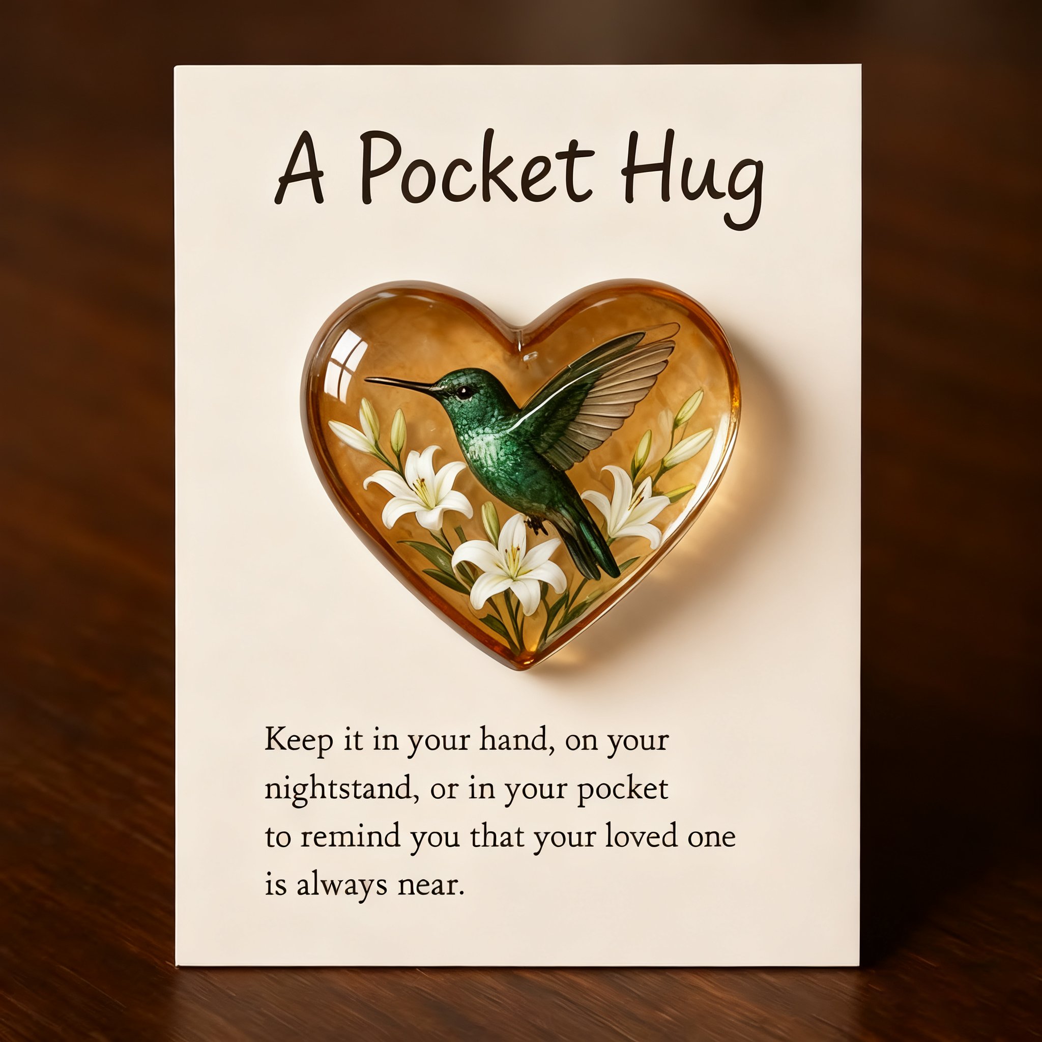 🎁Hummingbird Pocket Hug with Gift Card💌Crafted by Hand