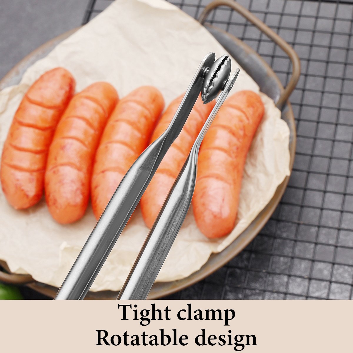 🔥Last Day Sale - 60%Off🔥Magic Rotatable BBQ Sausage Turning Tongs