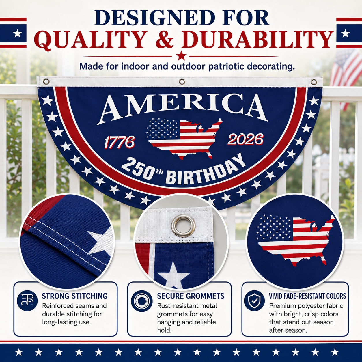 🎉4th July Flash 60% OFF ⭐ USA 250 YEARS COMMEMORATIVE BUNTING