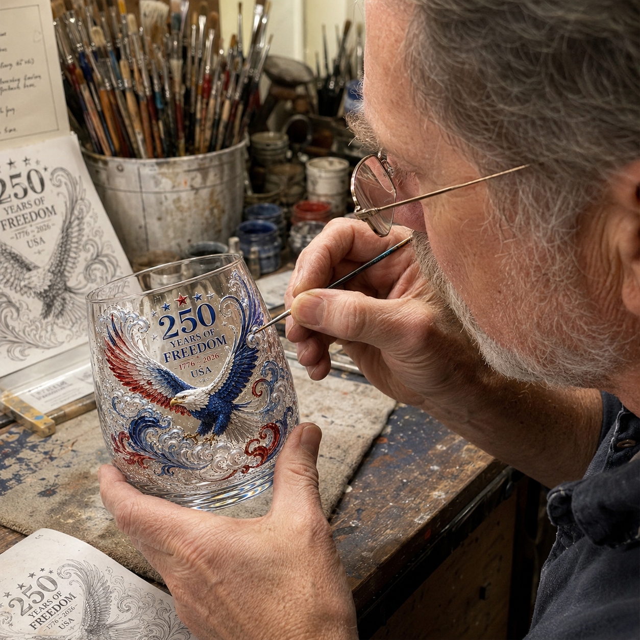 🇺🇸 Limited Edition 2026 USA 250 Years of Freedom Eagle Glass