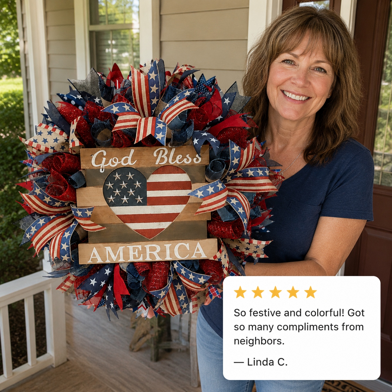 🎉Best 4th of July Front Door Decor ✨ God Bless America Patriotic Wreath 🇺🇸