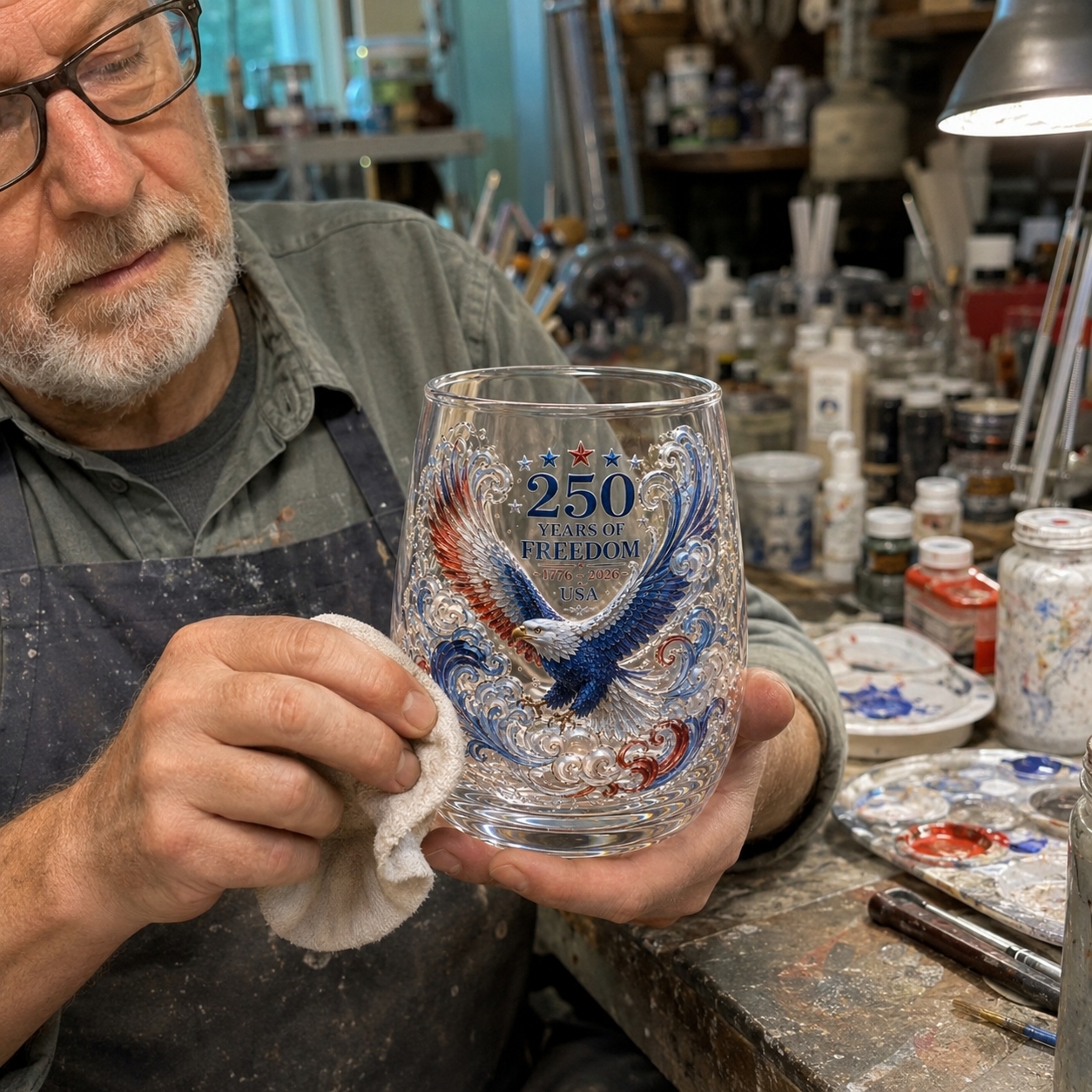 🇺🇸 Limited Edition 2026 USA 250 Years of Freedom Eagle Glass