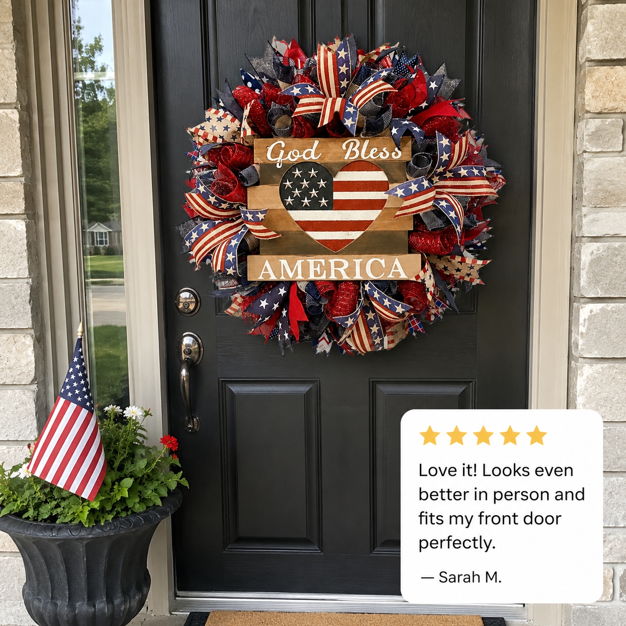 🎉Best 4th of July Front Door Decor ✨ God Bless America Patriotic Wreath 🇺🇸
