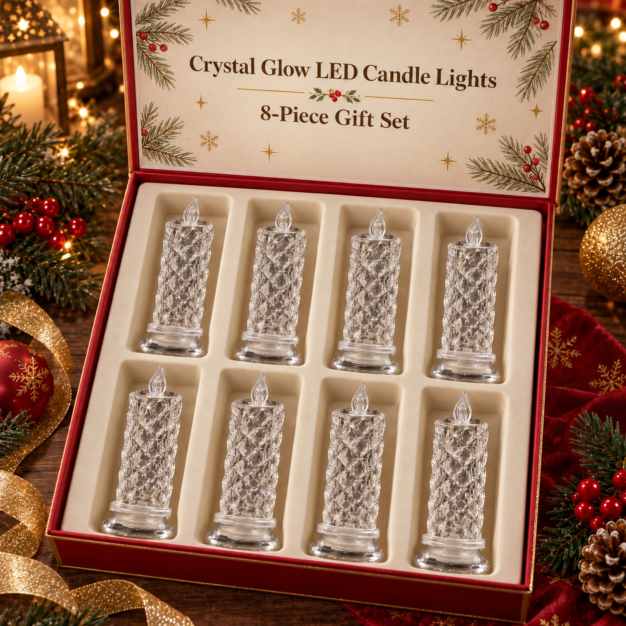 ✨🕯️✨ Crystal Glow LED Flameless Candle Light 🌈Battery Operated