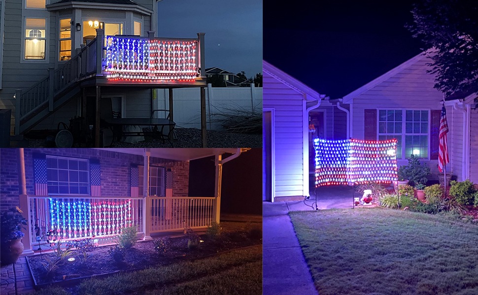 American Flag Lights with 420 Super Bright LEDs
