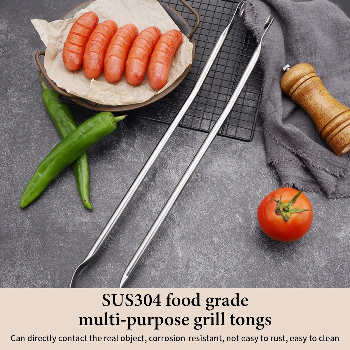 🔥Last Day Sale - 60%Off🔥Magic Rotatable BBQ Sausage Turning Tongs