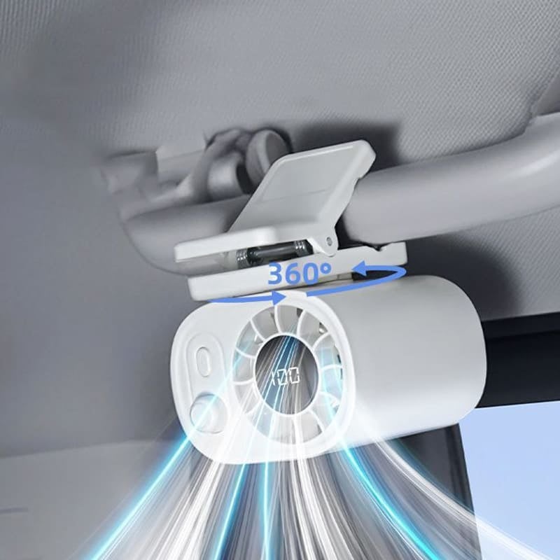 2026 New Arrival 60% OFF🔥Car Clip On Air Conditioner Fan with LED Display - 360° Rotation, 100 Speeds Adjustable