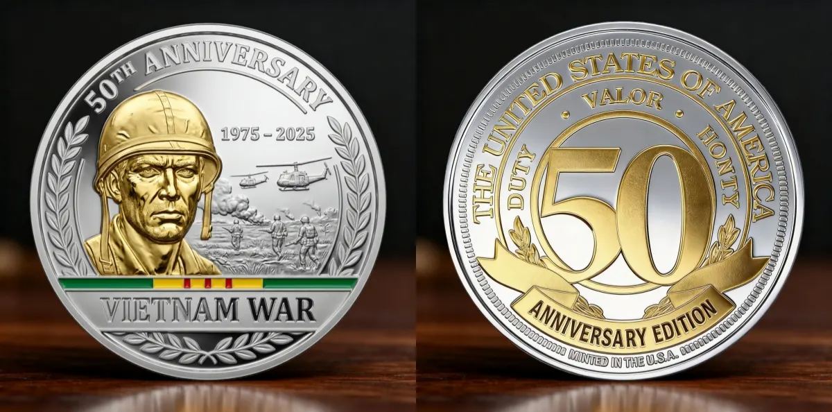 🏆Veteran Vietnam Memory - 🇺🇸 U.S.A. 50th Anniversary Vietnam War Commemorative Coin