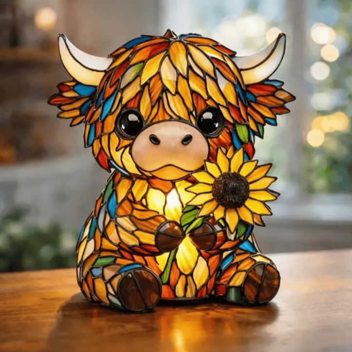 🌻Mother's Day Sale 49% OFF- 🐮Creative Cute Cow  Sunflower LED Night Light