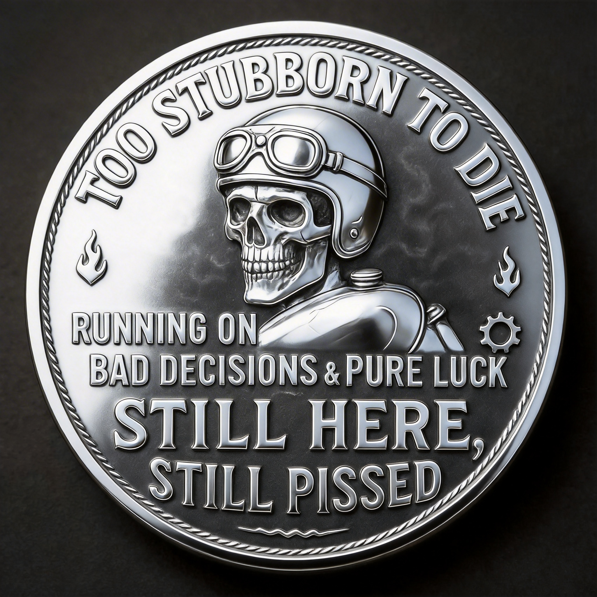 🏆Flash Sale 60% OFF - 🏍️ “Too Stubborn to Die” Biker Commemorative Coin