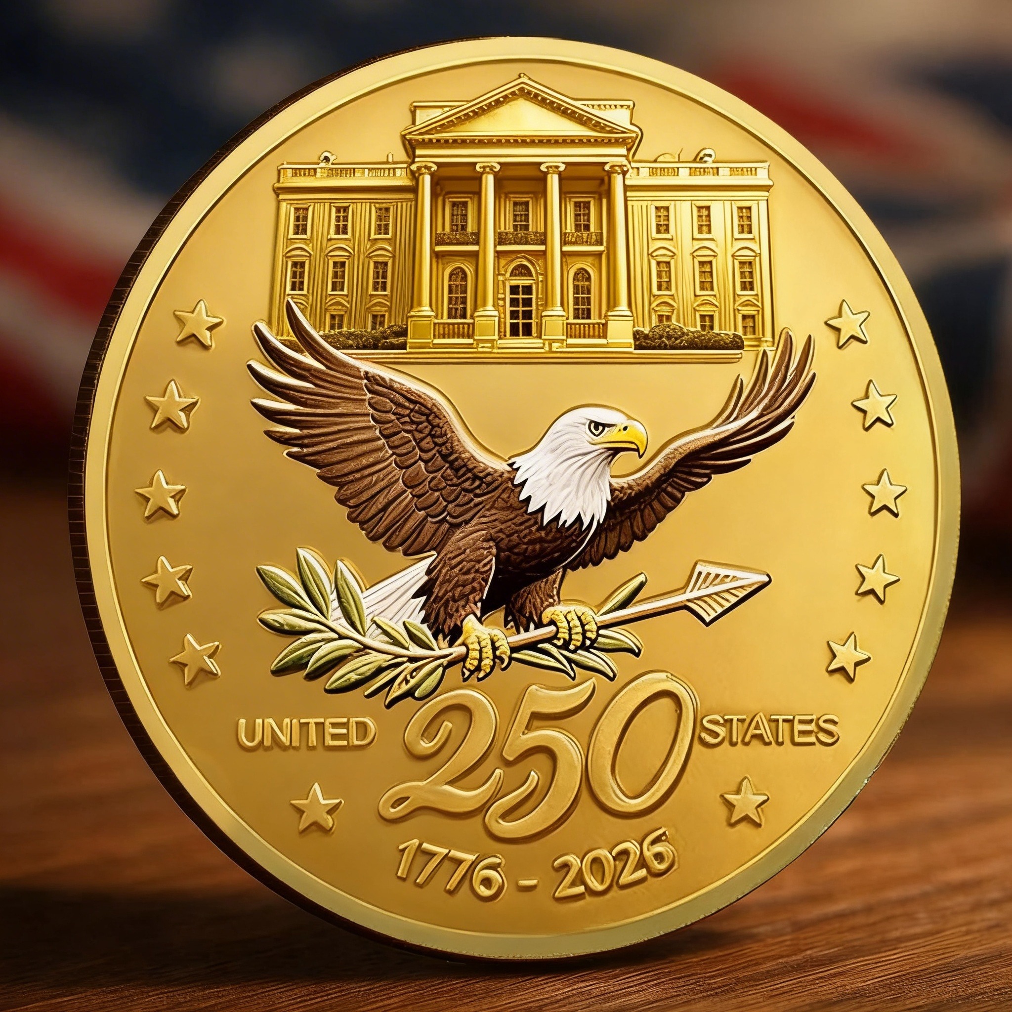 🦅CELEBRATION FREEDOM & FAITH - Golden 250th Anniversary Commemorative Coins