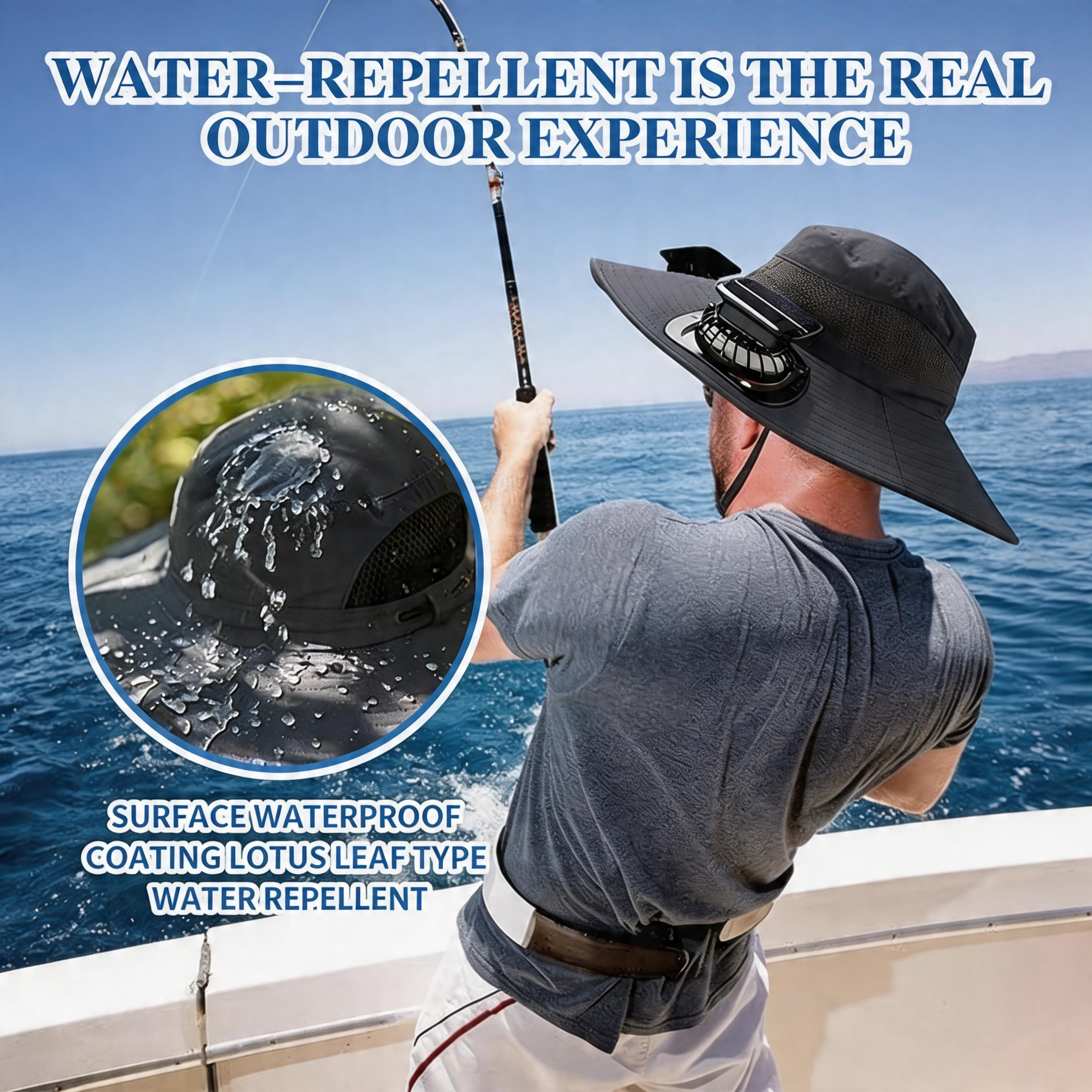 🔥Early Father's Day Sale 60% OFF🧢Wide Brim Solar Fan Outdoor Fishing Hat & USB Charging