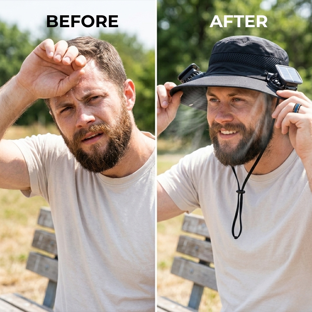 🔥Last Day Clearance Sale - 50% OFF🎄 Wide Brim Solar Fan Outdoor Fishing Hat-Solar & USB Charging-Buy 2 Free Shipping