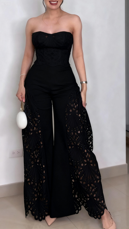 Fashionable Lace Tube Top & Trousers Suit✨👗 （BUY 2 Get Off&Free Shipping）