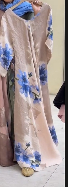 V-neck digital print short-sleeved casual dress