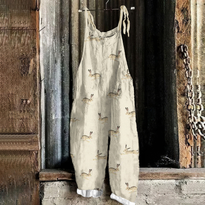 Rabbit Print Loose Casual Jumpsuit