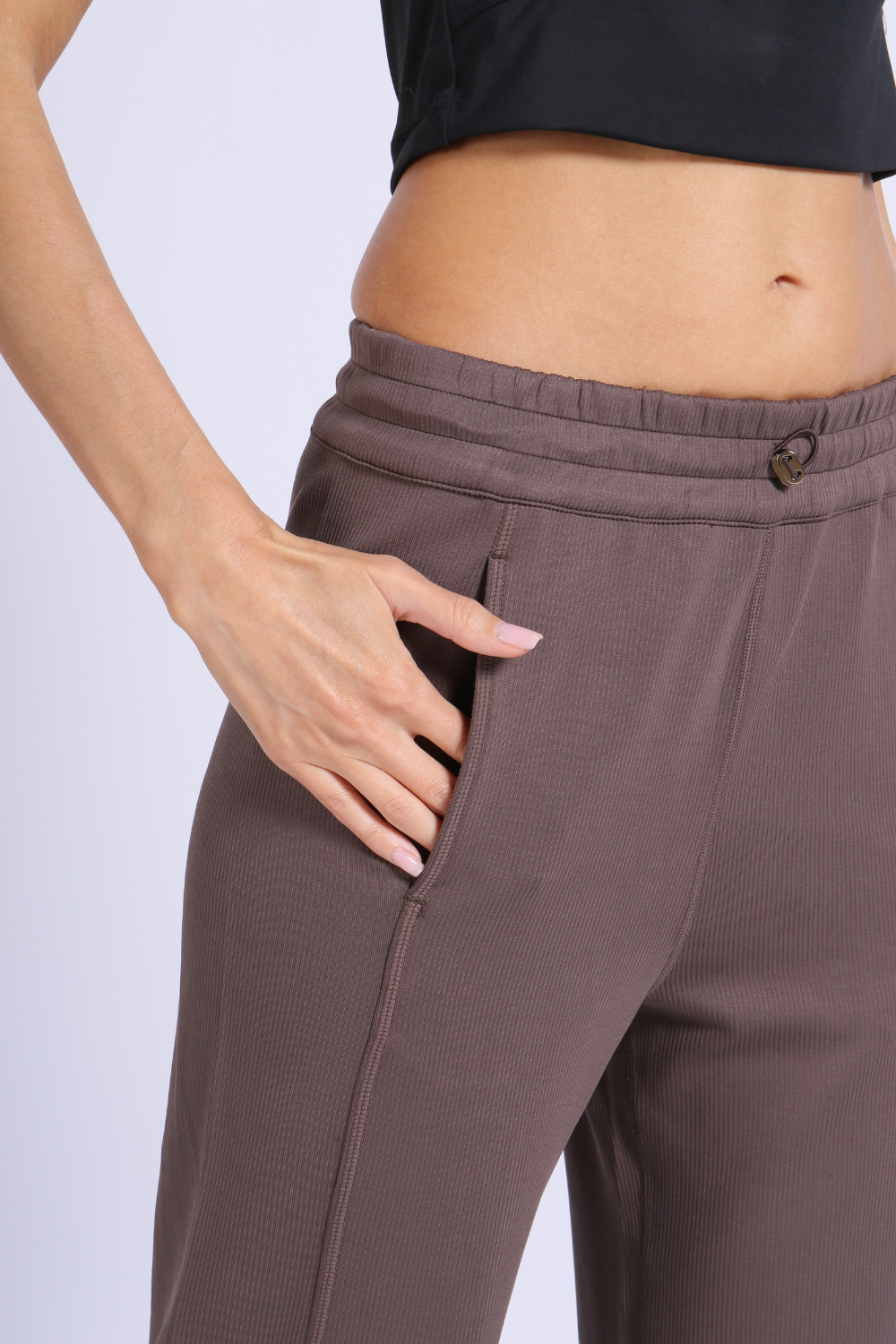 NUCBN® Three-dimensional half-stitched flared pants (ribbed)