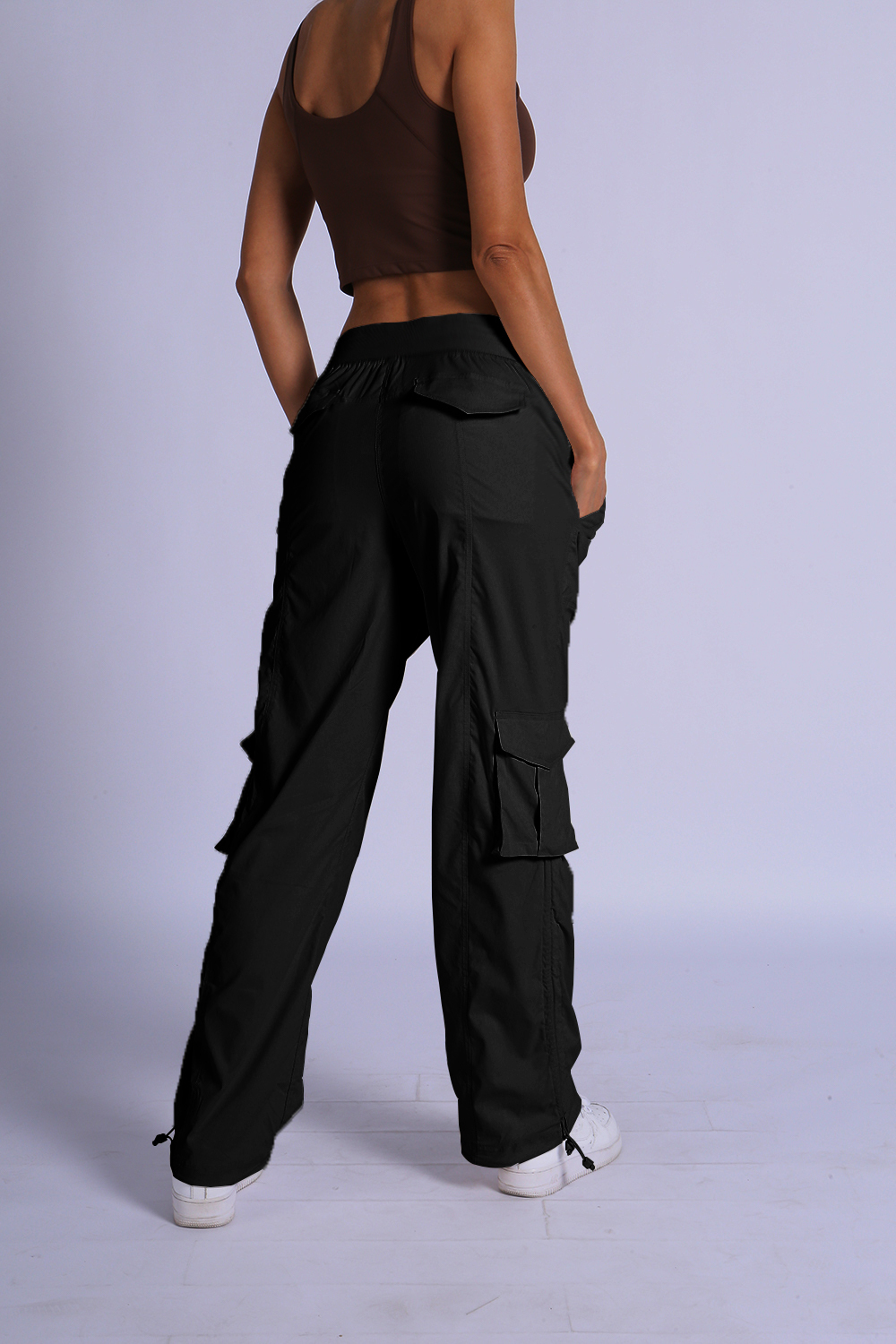 NUCBN® High-density waterproof two-way elastic adjustable loose mid-waist overalls