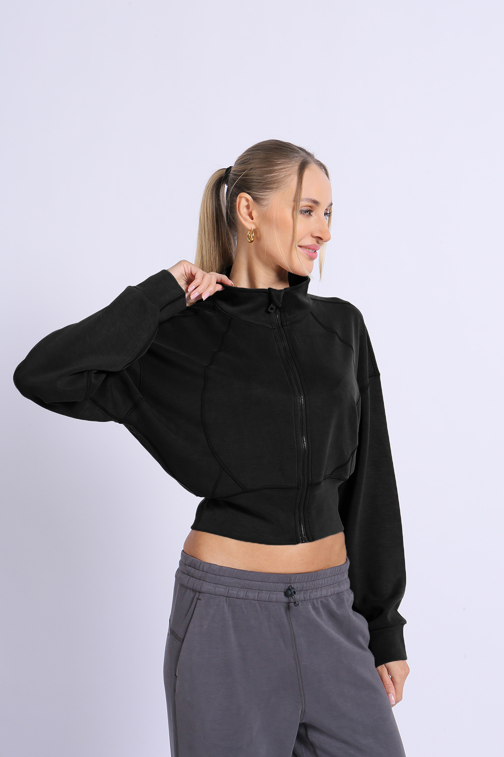 NUCBN® Velvet Series-Modal Fabric Sports Leisure Stand Collar Jacket