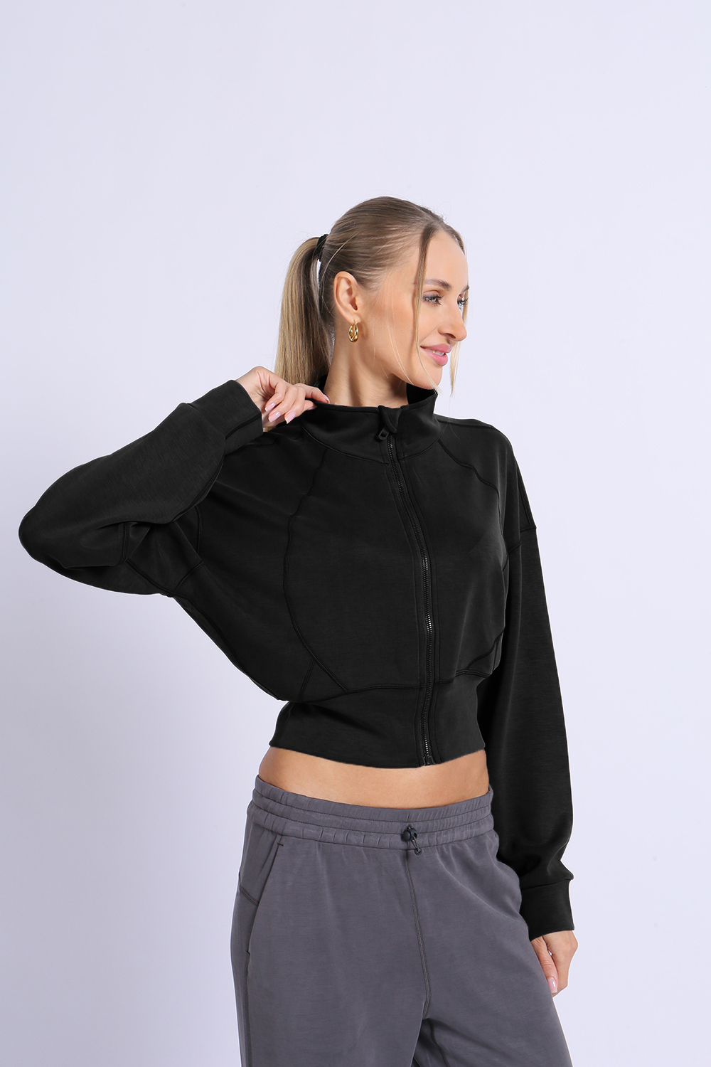 NUCBN® Velvet Series-Modal Fabric Sports Leisure Stand Collar Jacket