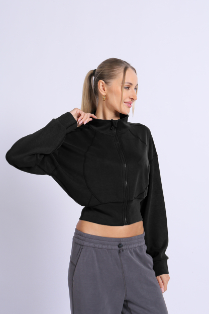 NUCBN® Velvet Series-Modal Fabric Sports Leisure Stand Collar Jacket