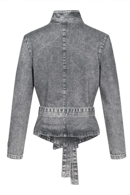 Ladies Round Neck Coat+ Pants Casual Set