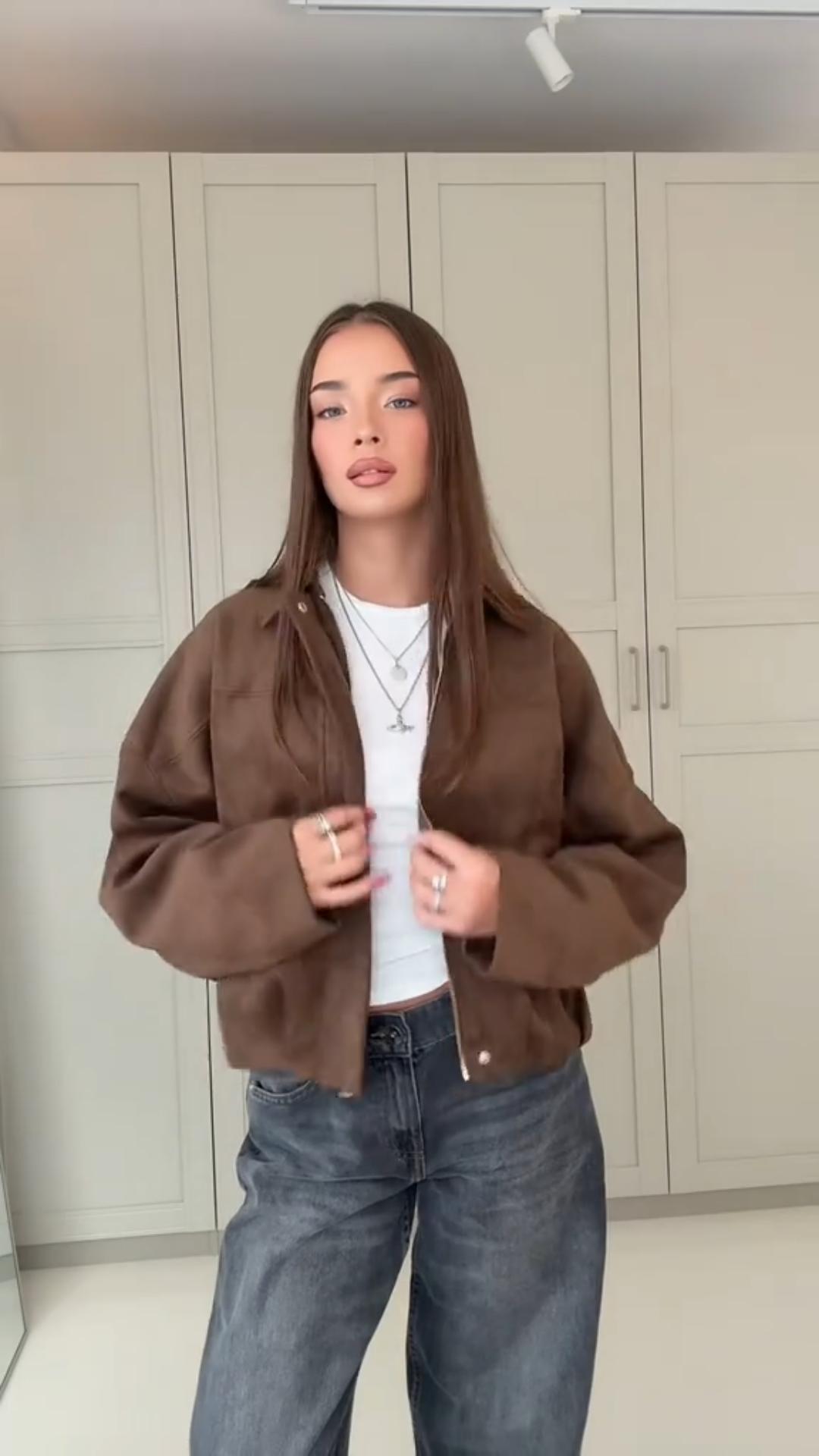 🤎 Chic Brown Suede Jacket — Effortless Street Style Essential