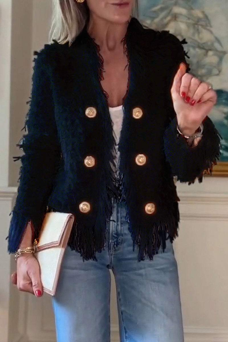 Ladies Flowing Fringe Casual Coat