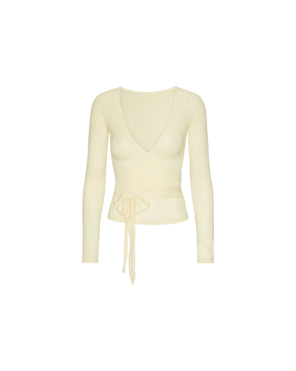 Ballet Wrap Blouse - Lemon