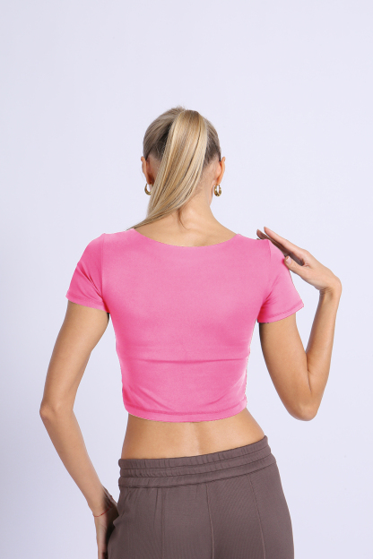 NUCBN® Nude hollow navel-exposing sports short-sleeved quick-drying tight yoga suit