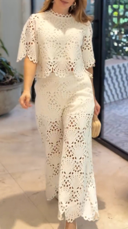 Women's Round Neck Hollow Quality Leisure Suit