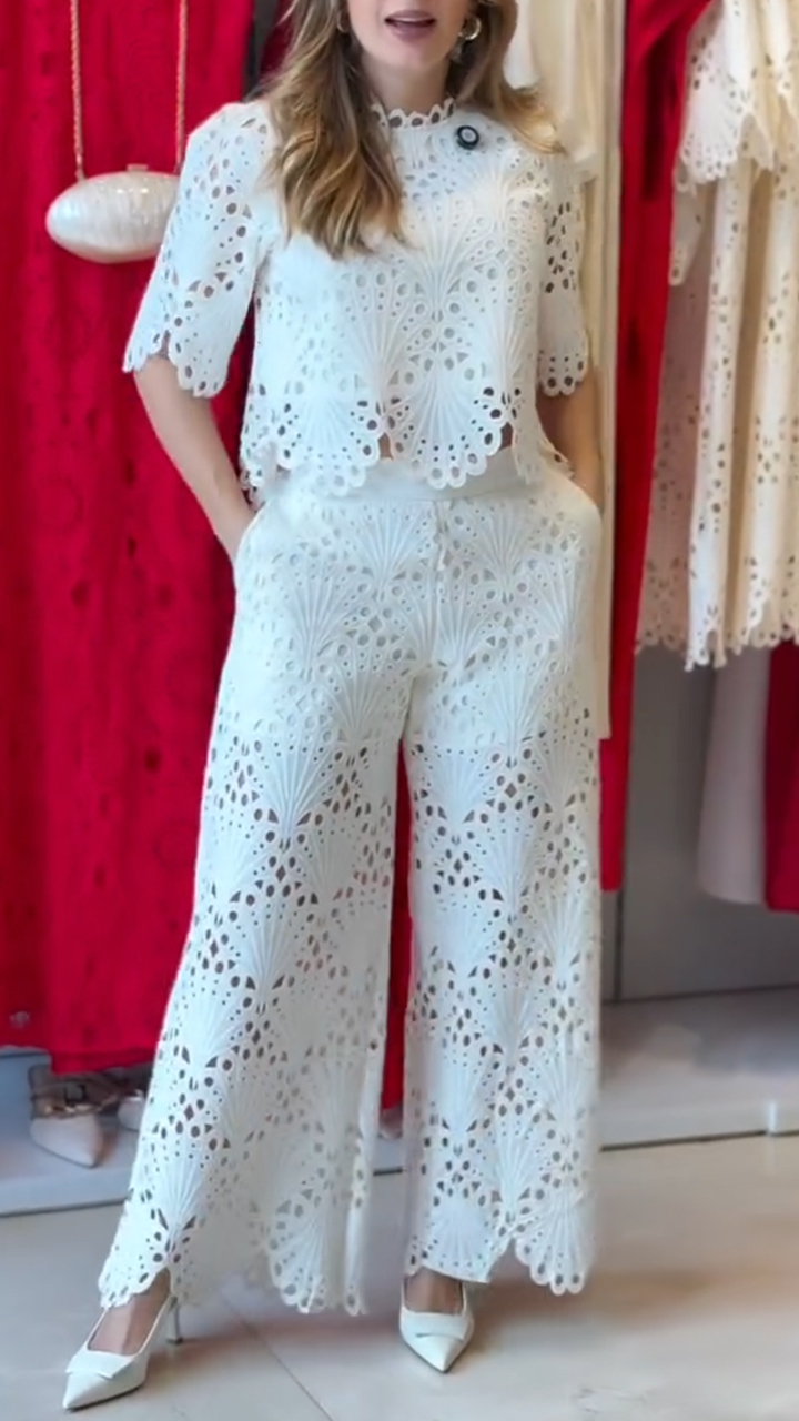 Women's Round Neck Hollow Quality Leisure Suit